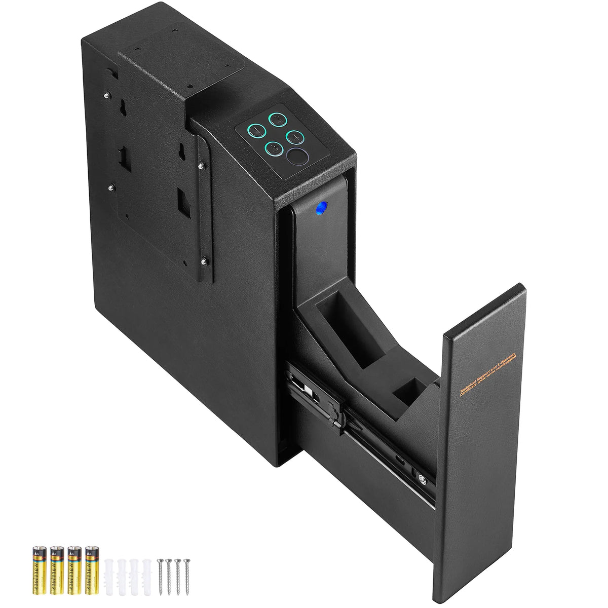 Mounted Gun Safe for Pistols, Biometric Gun Safe with Three Quick Access Ways of Fingerprints, Passwords and Keys, Handgun Safe for 1 Pistol for Home, Bedside, Nightstand, Wall