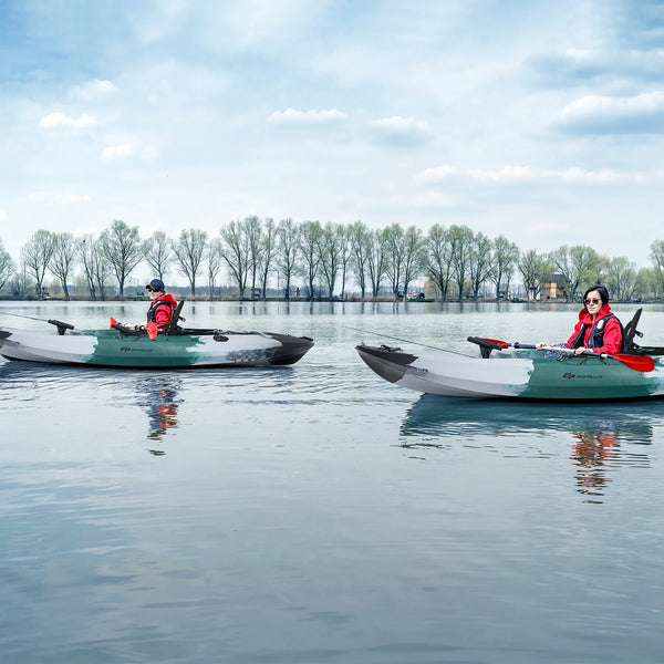 Sit-On-Top Fishing Kayak Built for Calm Waters, LLDPE Hull, Multiple Rod Holders, Adjustable Footrest